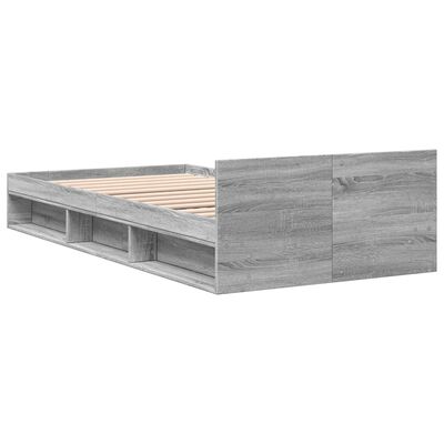 vidaXL Bedframe met lade bewerkt hout grijs sonoma eiken 100x200 cm