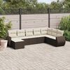 vidaXL 8-delige Loungeset met kussens poly rattan bruin