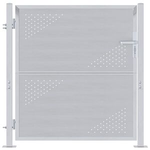 vidaXL Tuinpoort met slot Zilver 85 x 97 cm Roestvrij staal