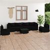 vidaXL 7-delige Loungeset met kussens poly rattan zwart