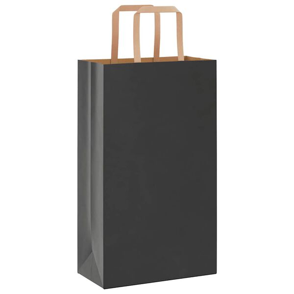 vidaXL Papieren zakken 250 st met hengsels 21x11x36 cm zwart