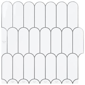 vidaXL Decoratieve Stickers 10 pcs Wit Grijs 30 x 30 x 0,8 cm