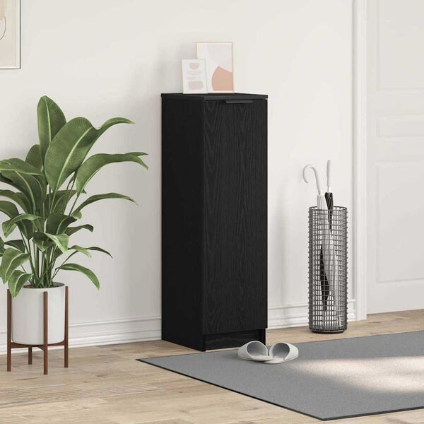 vidaXL Schoenenkast Zwart Eiken 29,5 x 35 x 101 cm Bewerkt hout