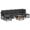 vidaXL Buiten bankenset 8 st Zwart en Donkergrijs Polyester