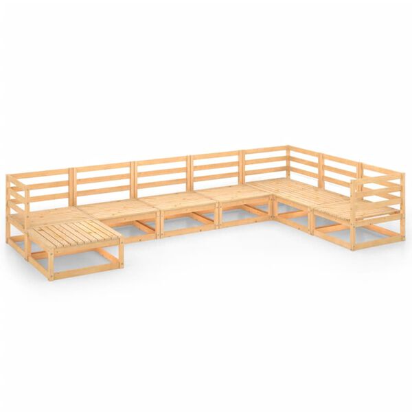 vidaXL 8-delige Loungeset massief grenenhout