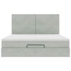vidaXL Ottoman bed met matrassen 180x200cm fluweel lichtgrijs