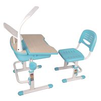 Vipack Kinderbureau verstelbaar Comfortline 301 met stoel blauw en wit