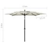 vidaXL Parasol 3-laags met aluminium paal 2,5x2,5 m zandkleurig