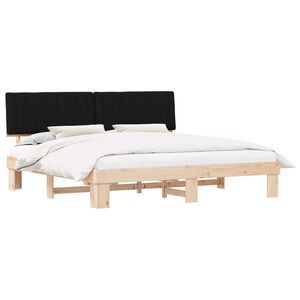 vidaXL Bedframe met Gevoerd Hoofdgedeelte Zwart 200 x 200 cm
