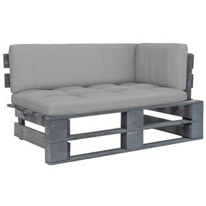 vidaXL Tuinhoekbank pallet ge&iuml;mpregneerd grenenhout grijs