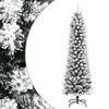 vidaXL Kunstkerstboom met sneeuw smal 240 cm PVC en PE