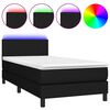 vidaXL Boxspring met matras en LED stof zwart 80x200 cm