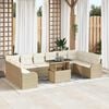 vidaXL Tuin Sofa Set met kussen 11 pcs Beige Poly riet