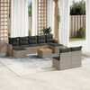 vidaXL 10-delige Loungeset met kussens poly rattan grijs