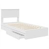 vidaXL Opslag bed met hoofdeinde met lade Wit 75 x 190 cm Bewerkt hout