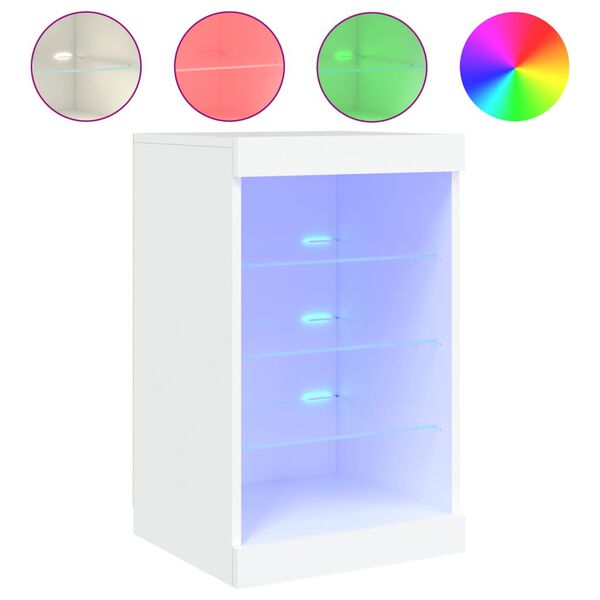 vidaXL Dressoir met LED-verlichting 41x37x67 cm wit