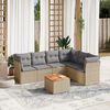 vidaXL 7-delige Loungeset met kussens poly rattan beige