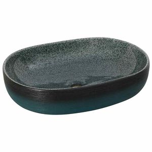 vidaXL Opzetwasbak ovaal 59x40x14 cm keramiek turquoise