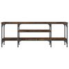 vidaXL Tv-meubel 121x35x45 cm bewerkt hout en ijzer gerookt eikenkleur