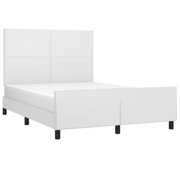 vidaXL Bedframe met hoofdbord kunstleer wit 140x200 cm