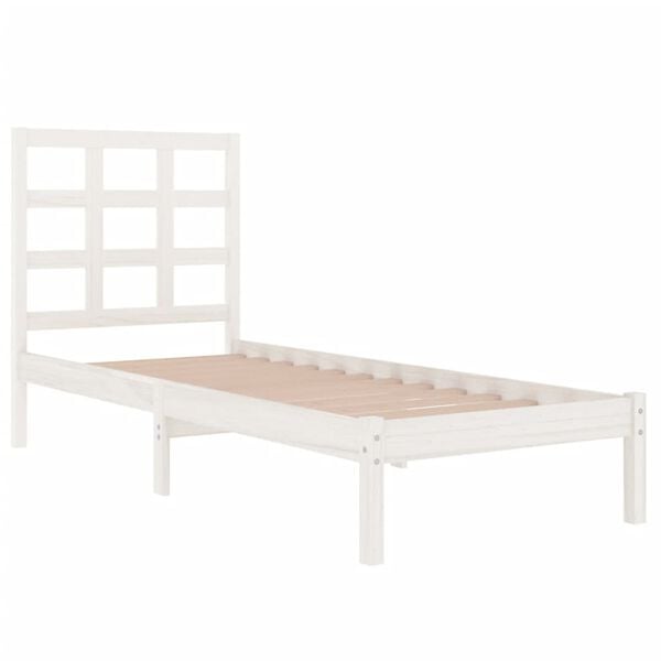 vidaXL Bedframe massief hout wit 90x190 cm
