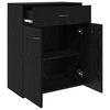 vidaXL Dressoir met lade Zwart Eiken 60 x 30 x 75 cm Bewerkt hout