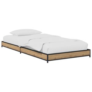 vidaXL Bedframe Artisanaal eiken 80 x 200 cm Bewerkt hout