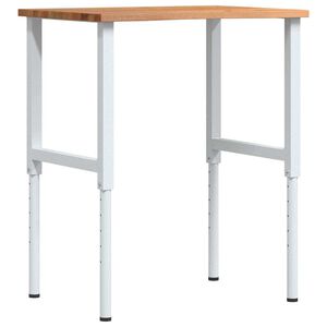 vidaXL Werkbank 80x60x(71,5-98) cm eikenhout lichtbruin