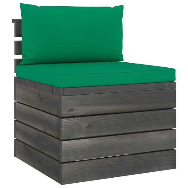 vidaXL 7-delige Loungeset met kussens pallet massief grenenhout