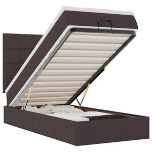 vidaXL Bed met matras 90x200 cm stof donkerbruin