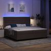 vidaXL LED Box Spring Bed met matras Donkerbruin 200 x 200 cm Stof
