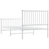 vidaXL Bedframe met hoofd- en voeteneinde metaal wit 90x190 cm