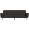 vidaXL Slaapbank 2-zits met hocker en 2 kussens stof donkerbruin