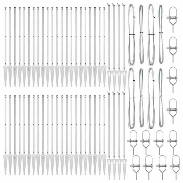 vidaXL Afrasteringspaal 52 pcs Grijs 3,2 x 3,2 x 215 cm