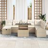 vidaXL Tuin Sofa Set met kussen met opslag 9 pcs Beige Poly riet