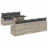 vidaXL Tuin Sofa Set 8 st 7-Aantal zitplaatsen Lichtgrijs Poly Rattan