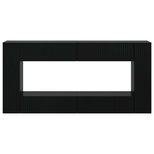 vidaXL Wandtafel Gestreept Zwart 155 x 29 x 74 cm Geconstrueerd hout
