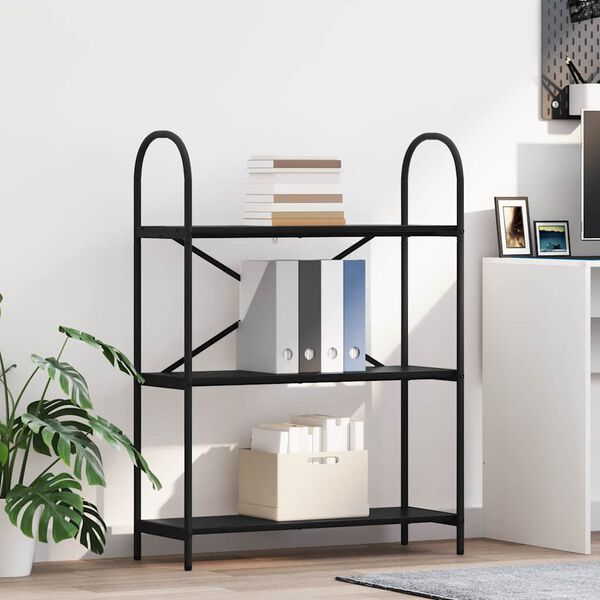 vidaXL Boekenkast Zwart Eiken 80 x 30 x 109 cm Bewerkt hout