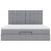 vidaXL Ottoman bed met matras en LED's 180x200cm stof lichtgrijs