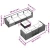 vidaXL 8-delige Loungeset met kussens poly rattan bruin