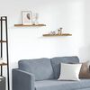 vidaXL Wandplank met plank 2 pcs Bruin 60 x 9 x 3 cm Bewerkt hout