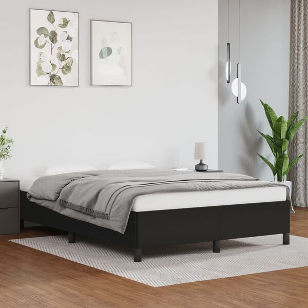 vidaXL Bedframe kunstleer zwart 140x190 cm