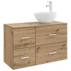 vidaXL Badkamermeubelset 2 st Artisanaal eiken Bewerkt hout