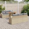 vidaXL Tuin Sofa Set met opslag 7 pcs Beige Poly riet