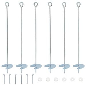 vidaXL Aardeankers 6 pcs Zilverkleurig &Oslash;10 x 60 cm