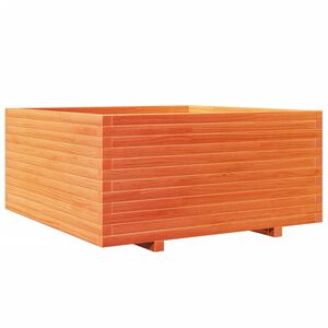 vidaXL Plantenbak 100x100x49,5 cm massief grenenhout wasbruin