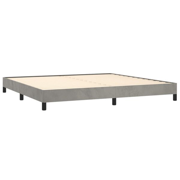 vidaXL Bedframe zonder matras 200x200 cm fluweel lichtgrijs