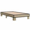 vidaXL Bedframe bewerkt hout en metaal sonoma eikenkleurig 90x200 cm