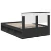 vidaXL Bedframe met hoofdeinde Zwart 120 x 190 cm Massief grenenhout