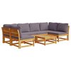 vidaXL 7-delige Loungeset met kussens massief acaciahout